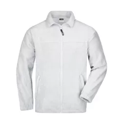 Polaire zip intégral col montant polyester anti-boulochage poches zippées classique, 300 g/m²