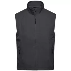 Gilet softshell homme 3 couches stretch polyester élasthanne coupe-vent respirant, 270 g/m²