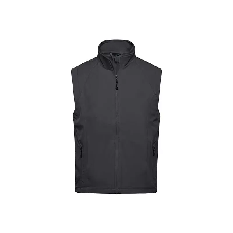 Gilet softshell homme 3 couches stretch polyester élasthanne coupe-vent respirant, 270 g/m²