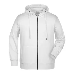 Veste homme Zip-Hoody coton bio Organic molleton capuche coutures latérales OEKO-TEX, 300 g/m²