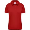 Polo de travail femme en coton durable manches courtes, 220 g/m²