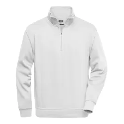 Sweat Workwear demi-zip col montant coton polyester molleton brossé OEKO-TEX, 290 g/m²