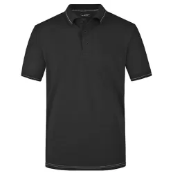 Polo homme stretch élasthanne jersey rayures contrastées OEKO-TEX, 170 g/m²