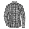 Chemise femme à carreaux Checked Blouse coton légère western country casual, 100 g/m²