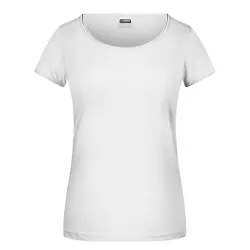 T-shirt femme coton biologique Organic ring-spun encolure basse ourlet roulé OEKO-TEX, 120 g/m²