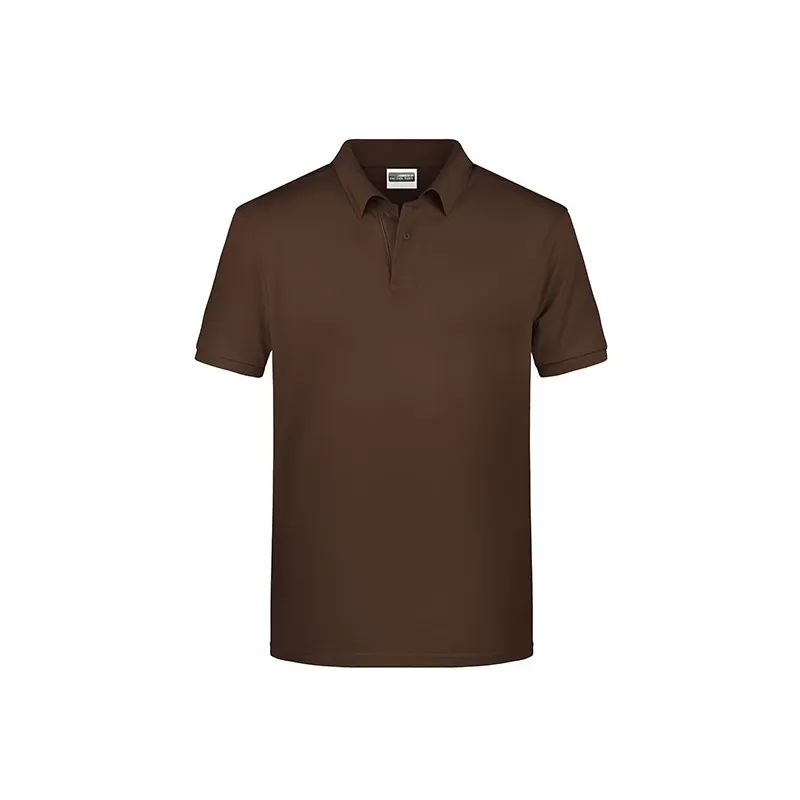 Polo homme classique coton biologique col polo, manches courtes, 180 g/m²