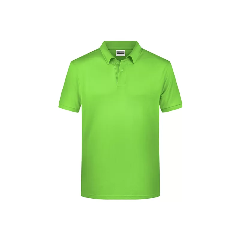 Polo homme classique coton biologique col polo, manches courtes, 180 g/m²