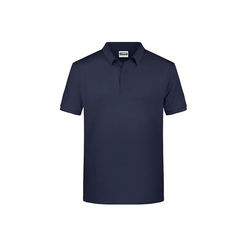 Polo homme classique coton biologique col polo, manches courtes, 180 g/m²