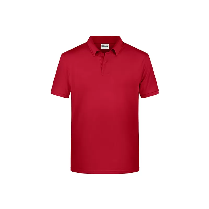 Polo homme classique coton biologique col polo, manches courtes, 180 g/m²