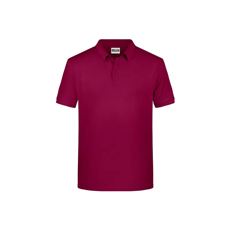 Polo homme classique coton biologique col polo, manches courtes, 180 g/m²