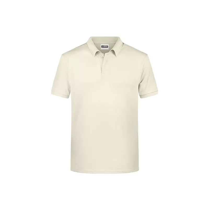 Polo homme classique coton biologique col polo, manches courtes, 180 g/m²