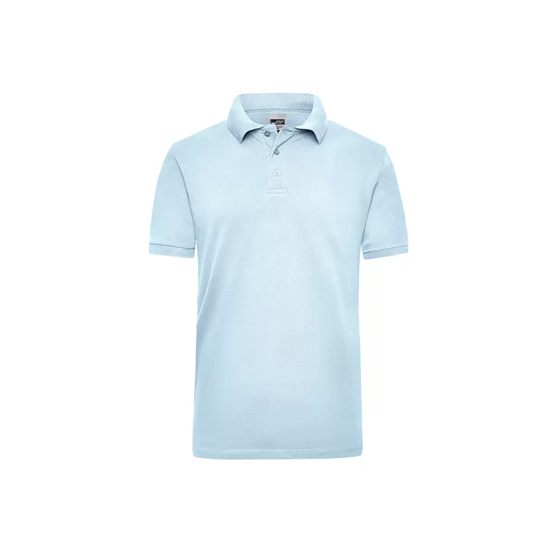 Polo de travail homme en coton durable manches courtes, 220 g/m²