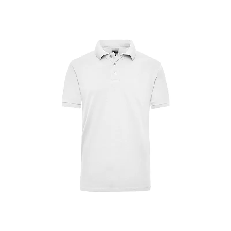 Polo de travail homme en coton durable manches courtes, 220 g/m²