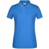 Polo femme classique en coton biologique, col polo, manches courtes, 180 g/m²