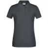 Polo femme classique en coton biologique, col polo, manches courtes, 180 g/m²