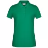 Polo femme classique en coton biologique, col polo, manches courtes, 180 g/m²
