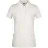 Polo femme classique en coton biologique, col polo, manches courtes, 180 g/m²