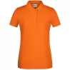 Polo femme classique en coton biologique, col polo, manches courtes, 180 g/m²