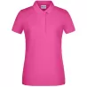 Polo femme classique en coton biologique, col polo, manches courtes, 180 g/m²