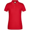 Polo femme classique en coton biologique, col polo, manches courtes, 180 g/m²