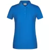 Polo femme classique en coton biologique, col polo, manches courtes, 180 g/m²
