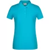 Polo femme classique en coton biologique, col polo, manches courtes, 180 g/m²