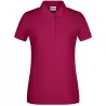 Polo femme classique en coton biologique, col polo, manches courtes, 180 g/m²