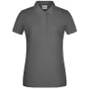 Polo femme classique en coton biologique, col polo, manches courtes, 180 g/m²