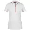 Polo femme à rayures contrastées en coton, coupe cintrée, 240 g/m²