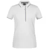 Polo femme à rayures contrastées en coton, coupe cintrée, 240 g/m²