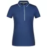 Polo femme à rayures contrastées en coton, coupe cintrée, 240 g/m²
