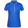 Polo femme à rayures contrastées en coton, coupe cintrée, 240 g/m²