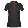 Polo femme à rayures contrastées en coton, coupe cintrée, 240 g/m²