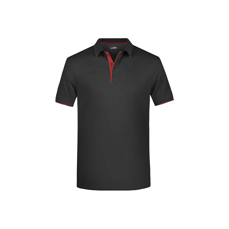 Polo homme à rayures contrastées en coton, coupe droite, 240 g/m²