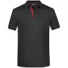 Polo homme à rayures contrastées en coton, coupe droite, 240 g/m²