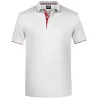 Polo homme à rayures contrastées en coton, coupe droite, 240 g/m²