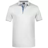Polo homme à rayures contrastées en coton, coupe droite, 240 g/m²