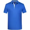 Polo homme à rayures contrastées en coton, coupe droite, 240 g/m²