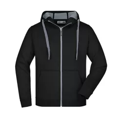 Veste homme Doubleface Jacket capuche polyester coton intérieur contrasté OEKO-TEX, 380 g/m²