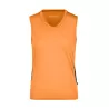 Débardeur femme de course col V, bicolore, léger et respirant en polyester, 140 g/m²