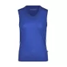 Débardeur femme de course col V, bicolore, léger et respirant en polyester, 140 g/m²