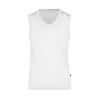 Débardeur femme de course col V, bicolore, léger et respirant en polyester, 140 g/m²