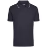 Polo homme fashion stretch en coton, col et manches à rayures, 190 g/m²