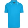 Polo homme fashion stretch en coton, col et manches à rayures, 190 g/m²