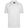 Polo homme fashion stretch en coton, col et manches à rayures, 190 g/m²