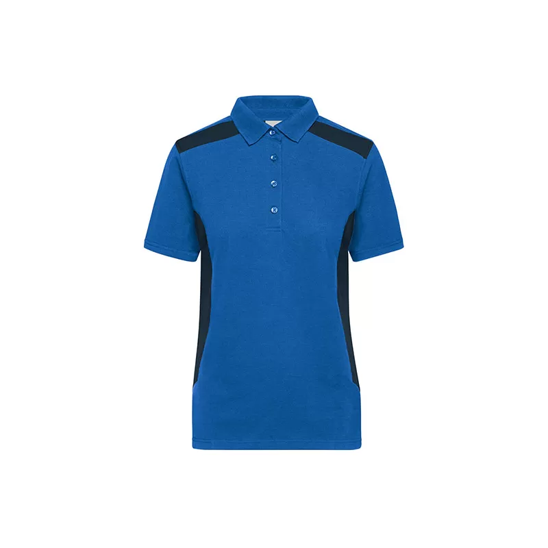 Polo de travail femme durable coton et polyester, empiècements contrastés, 200 g/m²