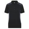 Polo de travail femme durable coton et polyester, empiècements contrastés, 200 g/m²