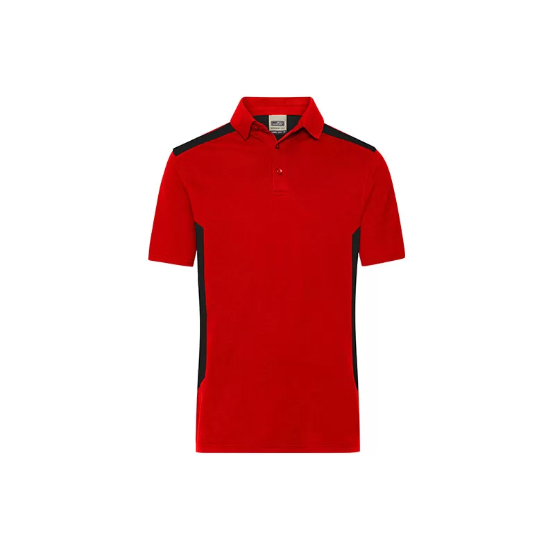 Polo de travail homme durable coton et polyester, empiècements contrastés, 200 g/m²