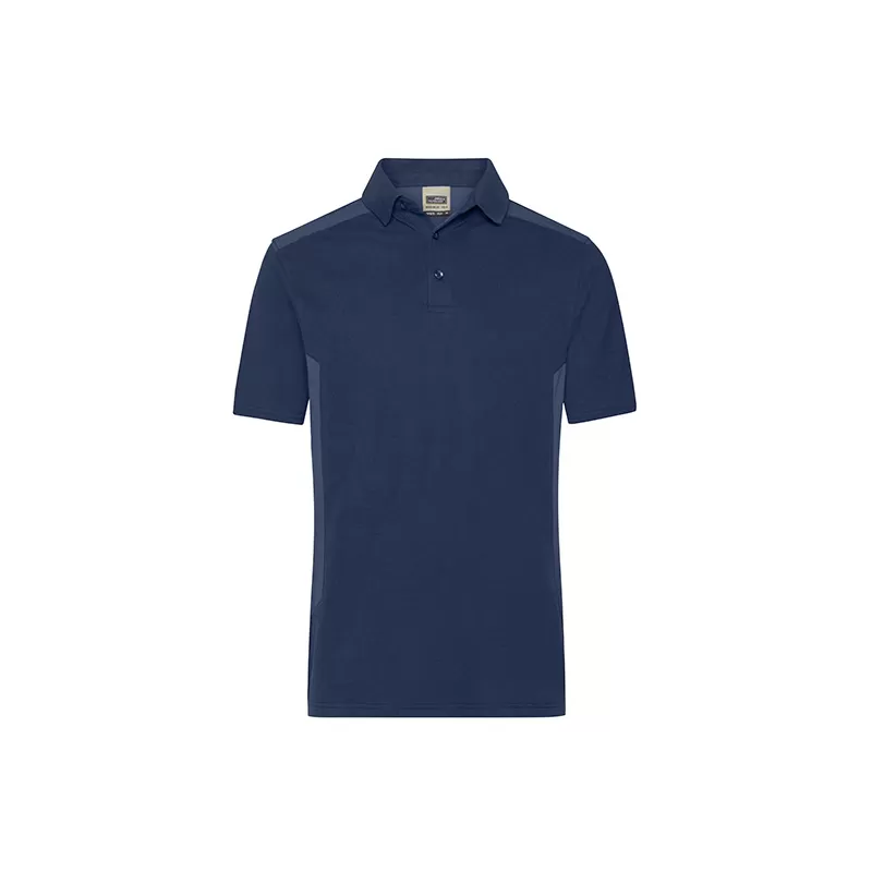 Polo de travail homme durable coton et polyester, empiècements contrastés, 200 g/m²