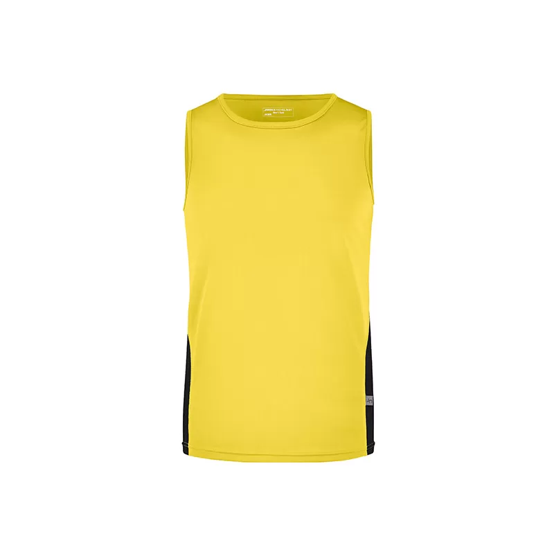 Débardeur homme de course bicolore, léger et respirant en polyester, 140 g/m²